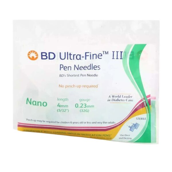 Bd Ultra Fine Pen Needles Easy Flow 32g Packet Of 5 Sterile Needle