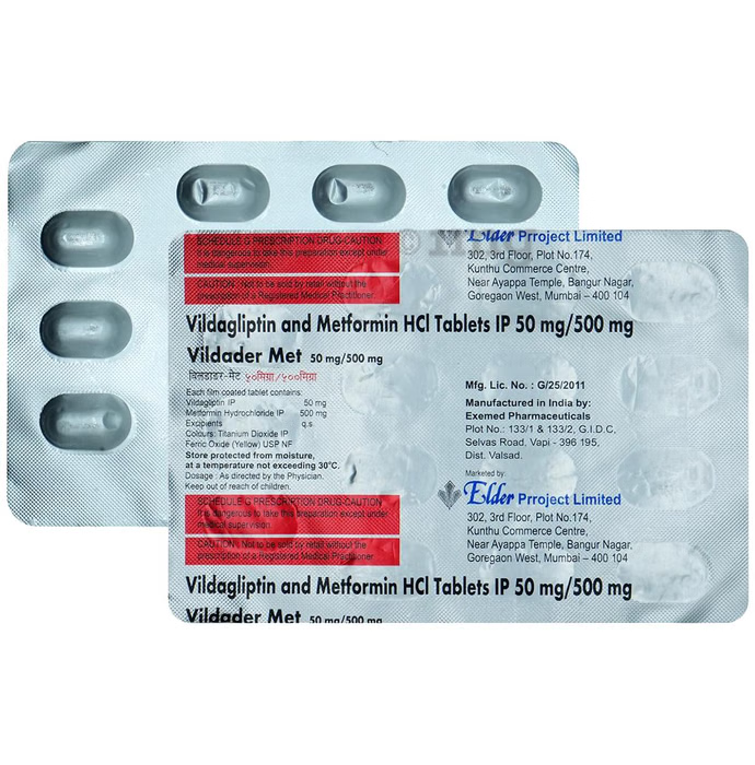 Vildader Met 500mg/50mg Tablet
