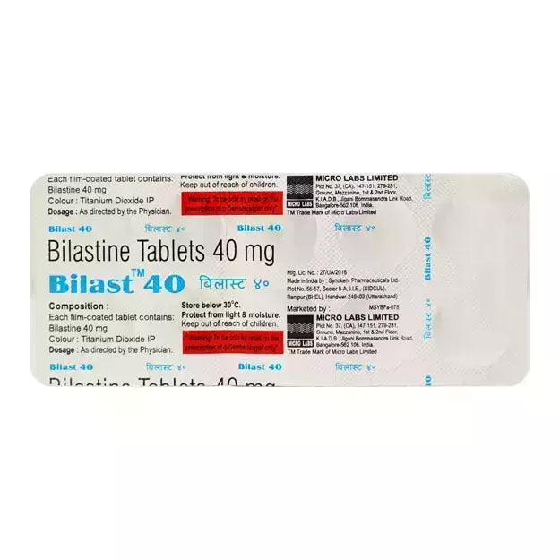 Bilast 40mg Tablet