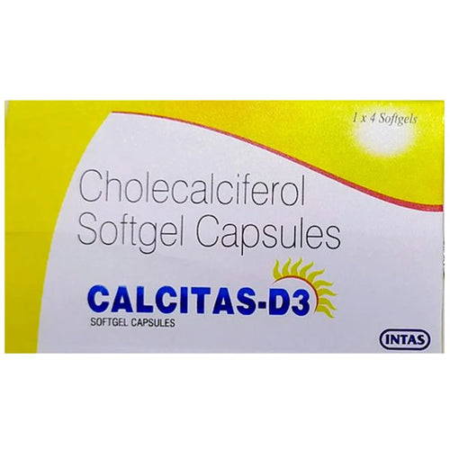 Calcitas -D3 Soft Gelatin Capsule from Intas for Bone, Joint and Muscle Care