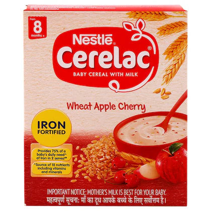 Cerelac Baby Cereal with Milk, Wheat Apple Cherry,Stage 2, From 8 to 24 Months,300g