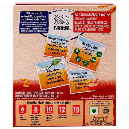 Cerelac Baby Cereal with Milk, Wheat Apple Cherry,Stage 2, From 8 to 24 Months,300g