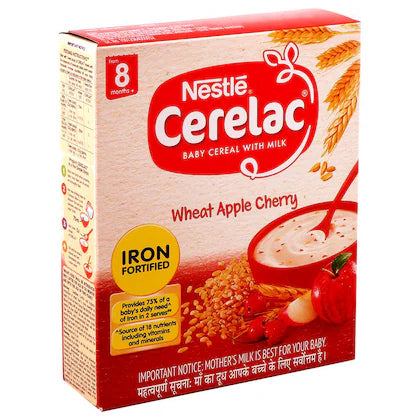 Cerelac Baby Cereal with Milk, Wheat Apple Cherry,Stage 2, From 8 to 24 Months,300g