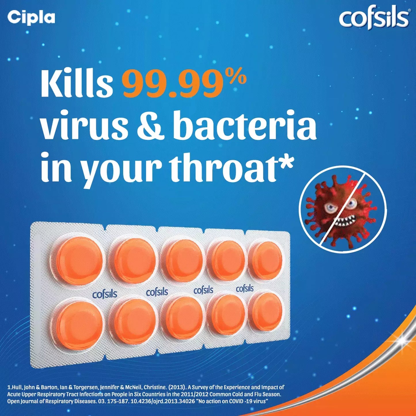 Cofsils Lozenges for Quick Relief from Sore Throat Orange