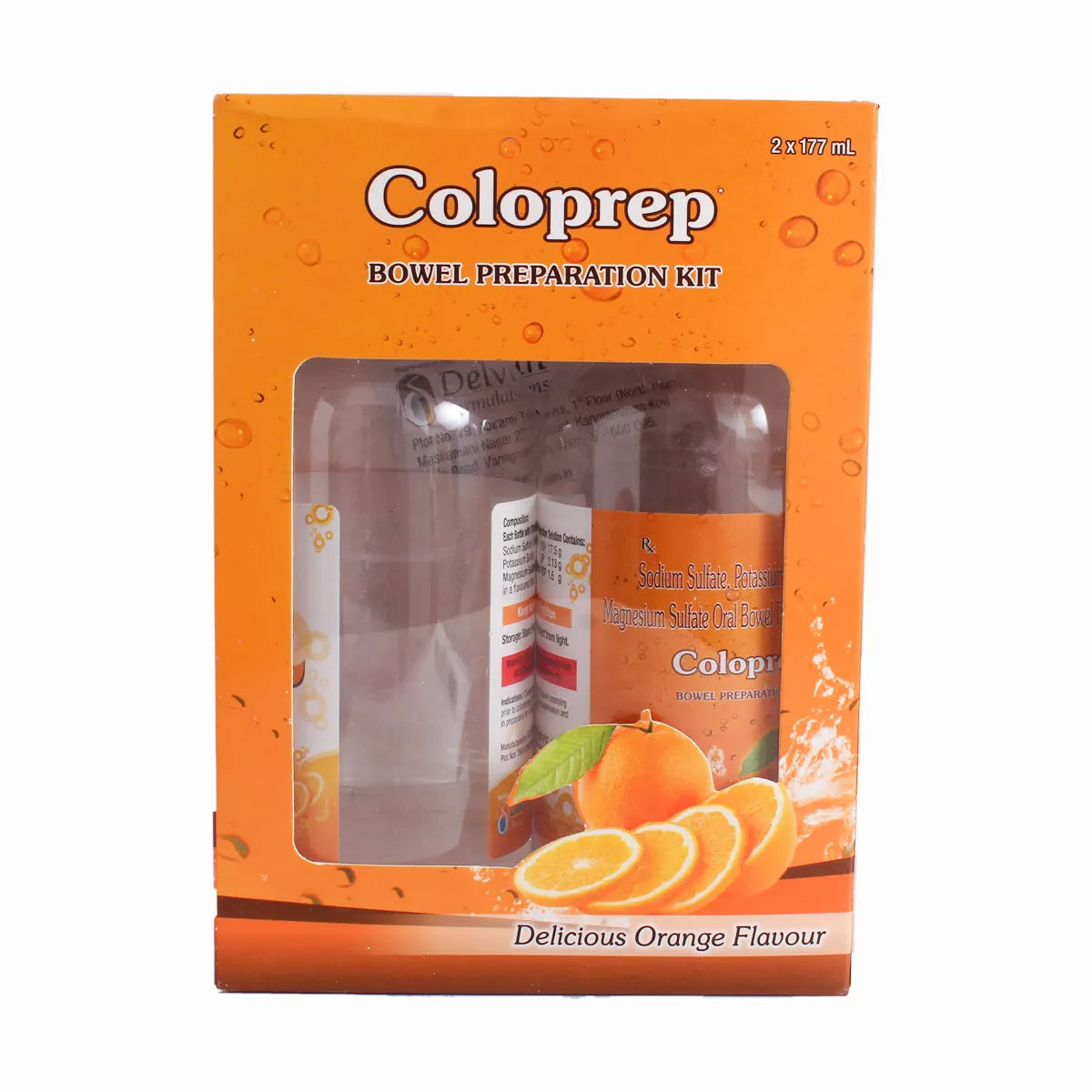 Coloprep Bowel Preparation Kit (177ml Each) Delicious Orange
