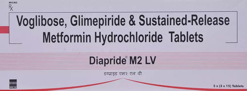 Diapride M2 LV 2mg/500mg/0.2mg Tablet SR