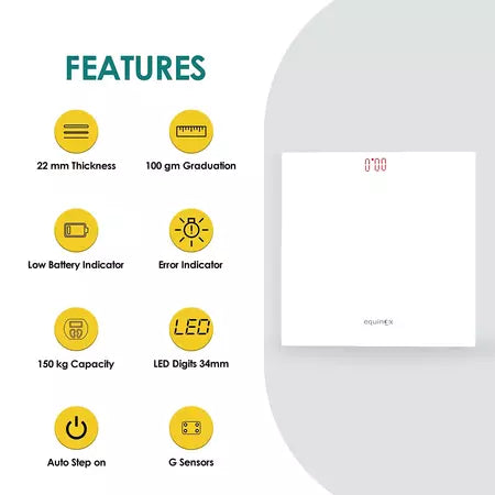 Equinox Personal Digital Weighing Scale Eq-Eb-9000 For Body Weight | Slim & Sleek | Magic Display  (1Count)