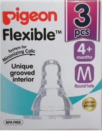 Pigeon FLEXIBLE NIPPLE 4 MONTHS MEDIUM Medium Flow Nipple