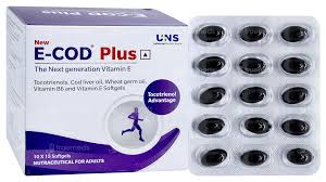 New E-COD Plus, Next Generation Vitamin E Supplement Softgels for Muscle Cramps & NAFLD