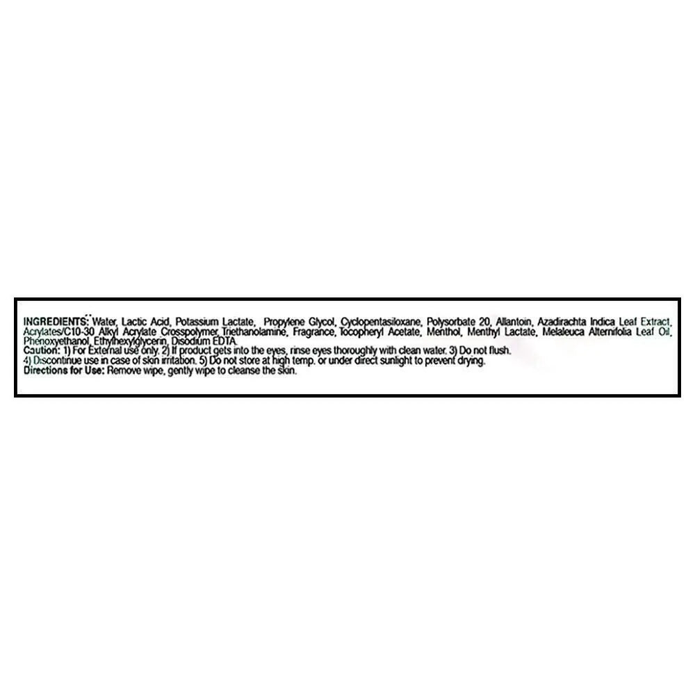 Kara Neem & Tea Tree Oil Refreshing Wipes 25 pcs
