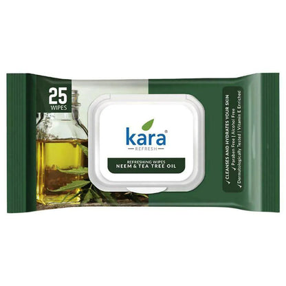 Kara Neem & Tea Tree Oil Refreshing Wipes 25 pcs
