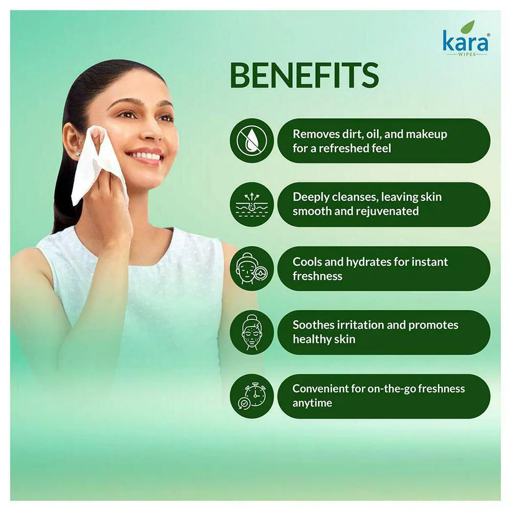 Kara Neem & Tea Tree Oil Refreshing Wipes 25 pcs