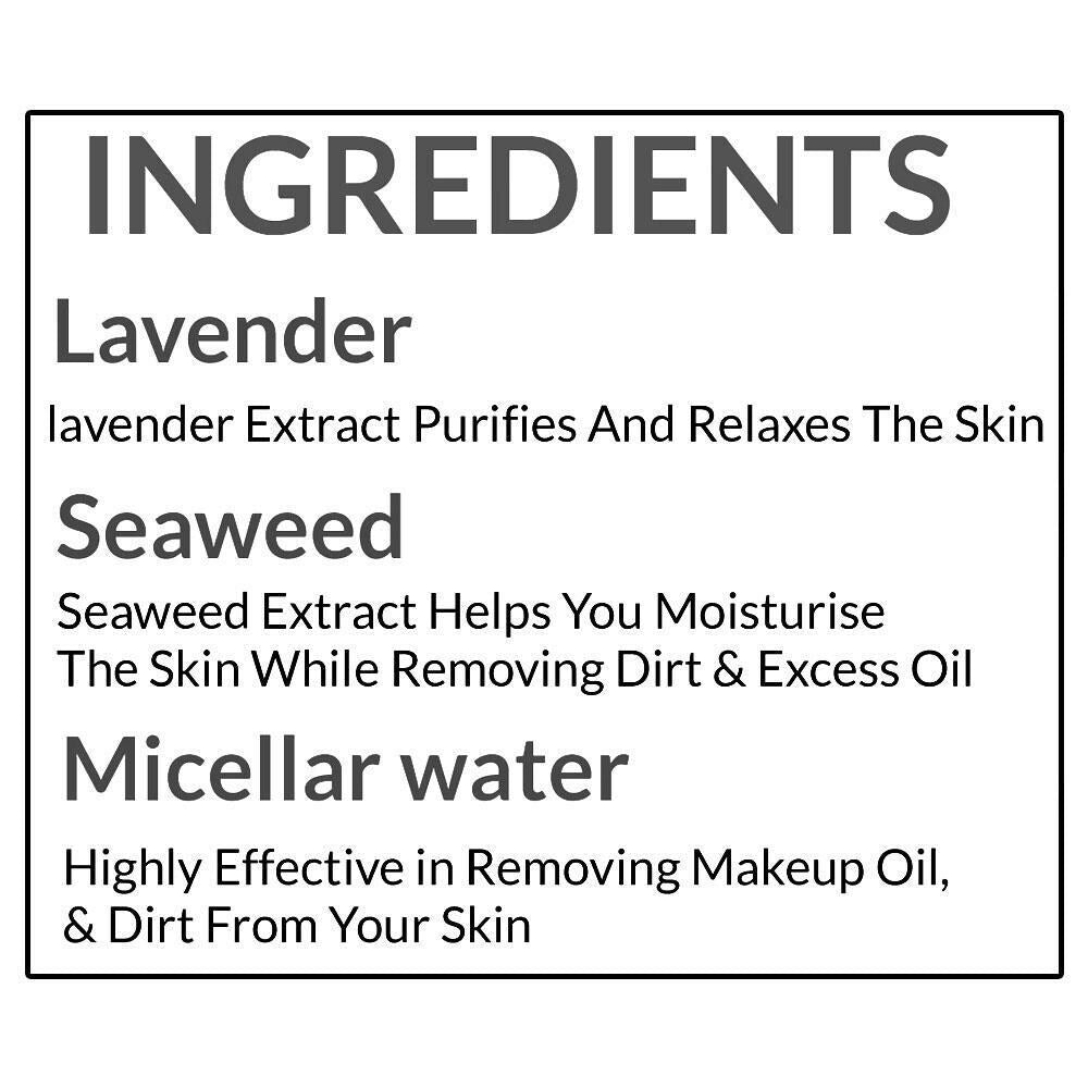 Kara Refresh Lavender & Seaweed Micellar Make Up Removal Wipes 25 pcs