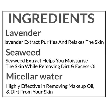Kara Refresh Lavender & Seaweed Micellar Make Up Removal Wipes 25 pcs