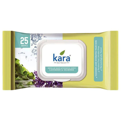 Kara Refresh Lavender & Seaweed Micellar Make Up Removal Wipes 25 pcs