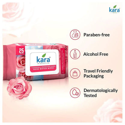 Kara Face Wipes Rose Water 10 Pieces