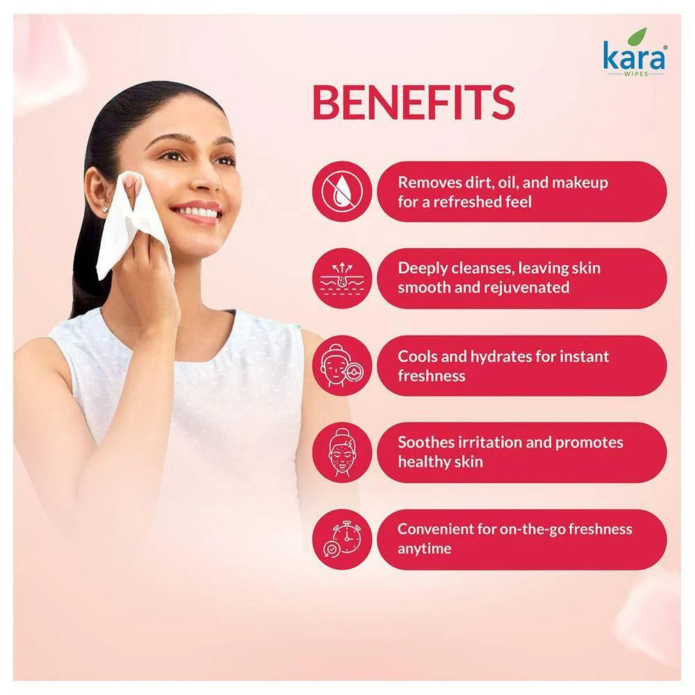 Kara Face Wipes Rose Water 10 Pieces