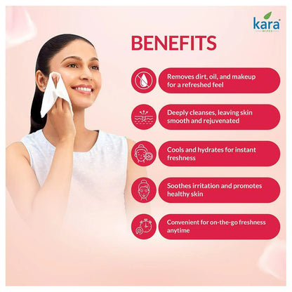Kara Face Wipes Rose Water 10 Pieces