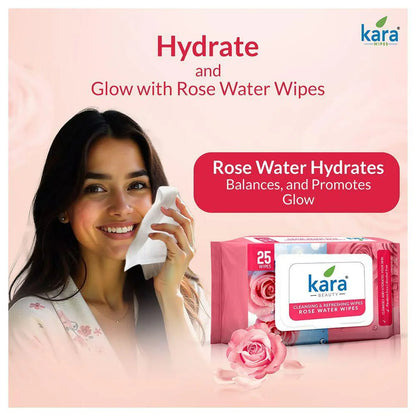 Kara Face Wipes Rose Water 10 Pieces