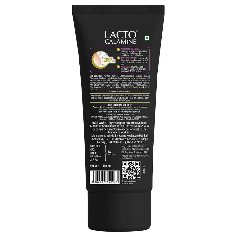 Lacto Calamine Active Charcoal Face Wash 100 ml