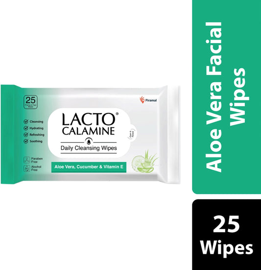 Lacto Calamine Daily Cleansing Face Wipes  25 Wipes