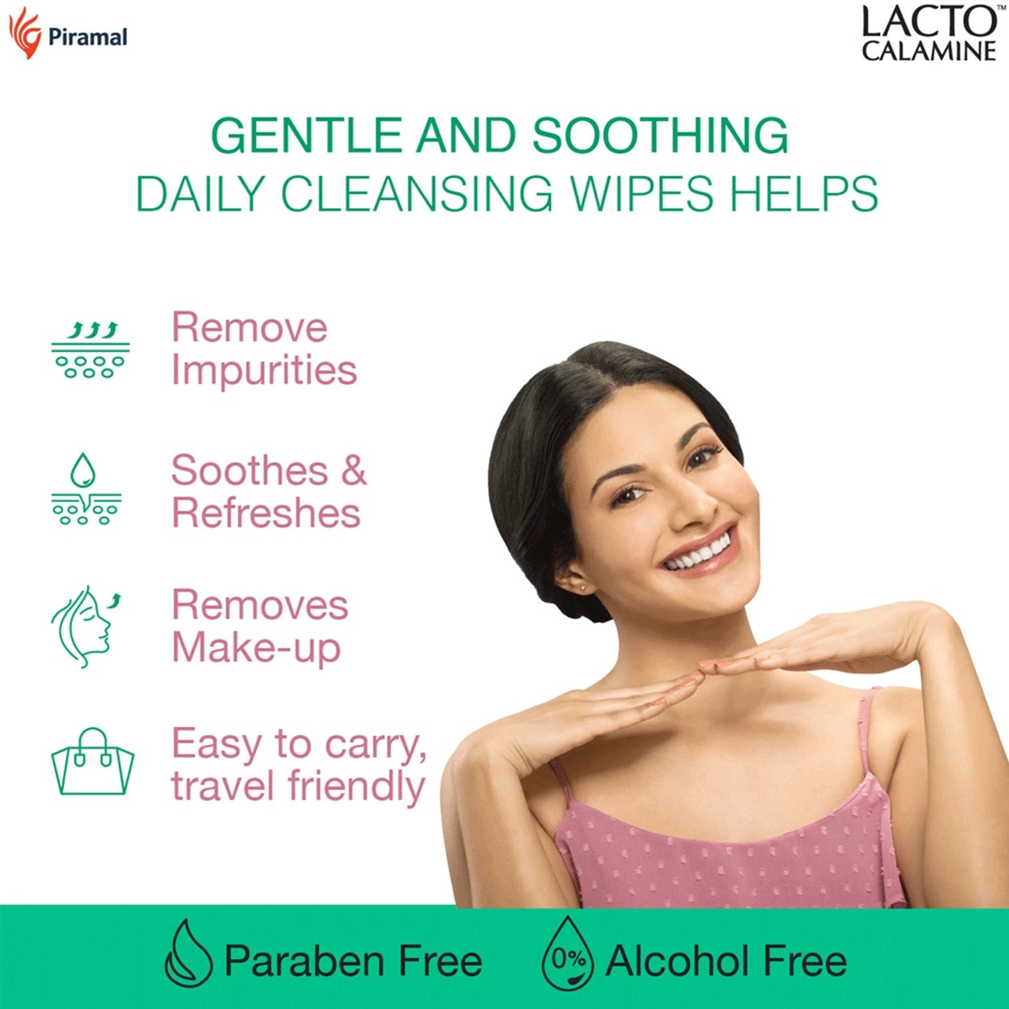 Lacto Calamine Daily Cleansing Face Wipes  25 Wipes