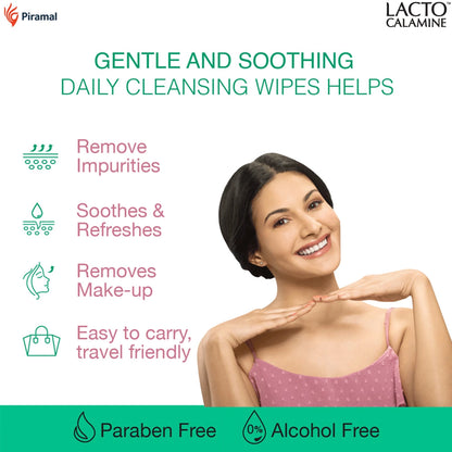 Lacto Calamine Daily Cleansing Face Wipes  25 Wipes