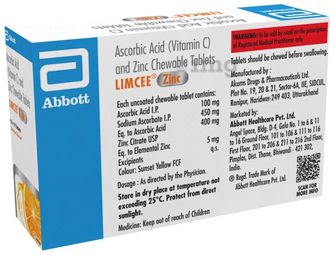 Limcee Zinc Chewable Tablet Orange
