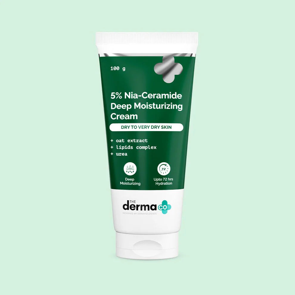 DERMA CO 5% Nia-Ceramide Deep Moisturizing Cream with 5% Niacinamide & 1% Ceramide - 100g