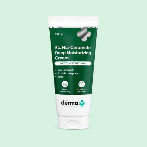 DERMA CO 5% Nia-Ceramide Deep Moisturizing Cream with 5% Niacinamide & 1% Ceramide - 100g
