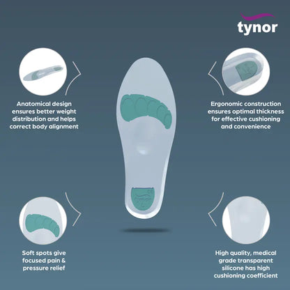 TYNOR Insole Full Silicone  Medium, 1 Pair
