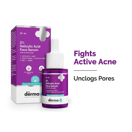 DERMA CO 2% Salicylic Acid Face Serum for Active Acne - 30ml