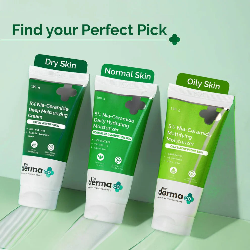DERMA CO 5% Nia-Ceramide Deep Moisturizing Cream with 5% Niacinamide & 1% Ceramide - 100g