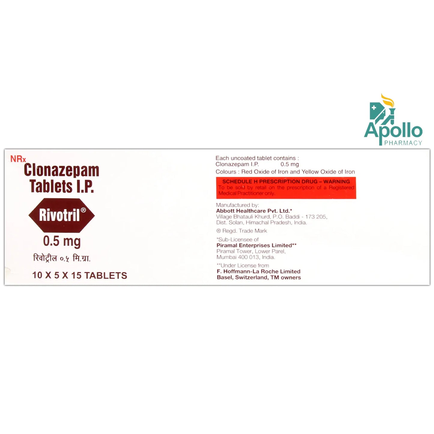 Rivotril 0.5mg Tablet -Strip of 15Tablet