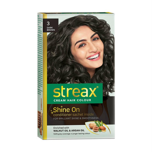 Streax Dark Brown Hair Color For Men And Women, 120 Ml